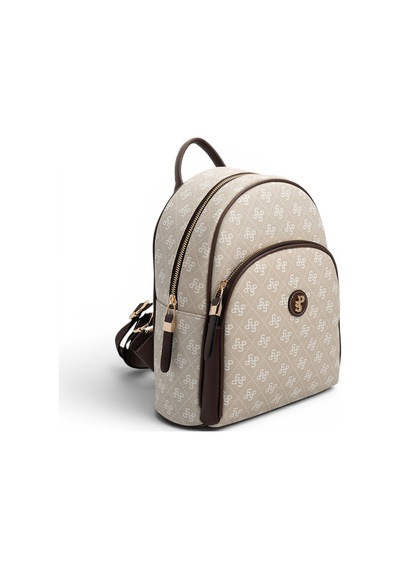 Silver Polo Sp1062 Kadın Sırt Çantası Monogram Taş-kahve