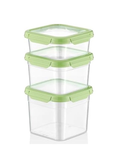 3'lü Set Loxo Sızdırmaz Saklama Kabı 700-1000-1500 Ml Yeşil Diğer