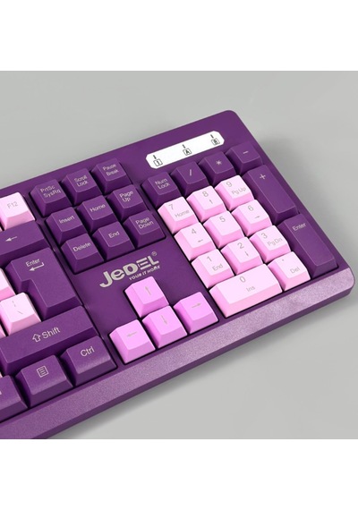 Ws737 Mor Renk Klavye Mouse Seti Sessiz Tuşlar - Tv - Laptop - Pc Uyumlu