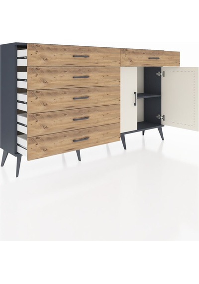 Arges Konsol Tek Raflı 6 Çekmeceli 2 Kapaklı 176x30x99 Antrasit-a Antrasit-aytaşı/çam Arges Konsol Tek Raflı 6 Çekmeceli 2 Kapaklı 176x30x99 Antrasit-a Antrasit-aytaşı/çam