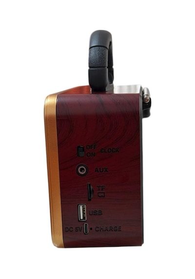 Ns-8898 Nostaljik Analog Saatli Fm Radyo Bluetooth Hoparlör Usb Tf Aux Mp3 Çalar