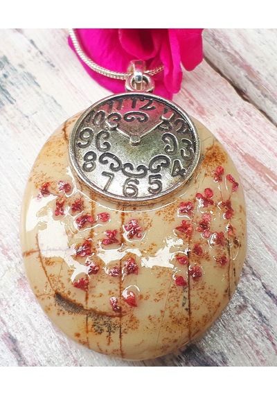 Helenart Gümüş Zincirli Kolye Sakura Antik Gümüş