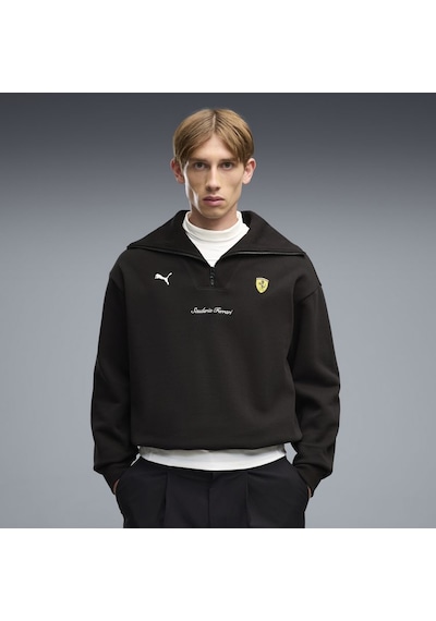 Puma Scuderia Ferrari Little Shield Half-zip Erkek Sweatshirt 63700201 Siyah