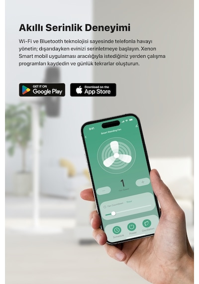 Xenon Smart Akıllı Vantilatör 60w Kumandalı 3 Kademeli Wi-fi Mobil Uygulama İle Kontrol 70 Ayaklı Fan X7430