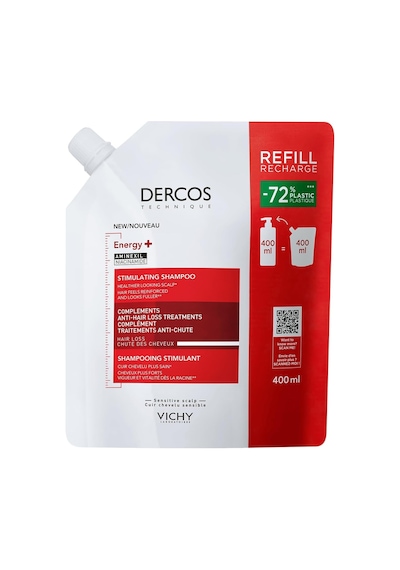 Dercos Energy Dökülme Karşıtı Şampuan Yeniden Dolum Paketi 390 Ml Beyaz