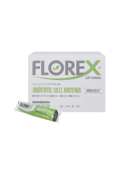Florex-509 Konteyner 120lt Çift Kat Endüstriyel Çöp Torbası 90x125cm Çok Renkli
