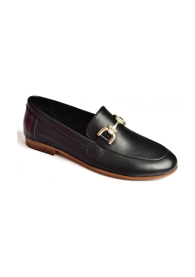 Fox Shoes S944037903 Siyah Hakiki Deri Kadın Babet Siyah