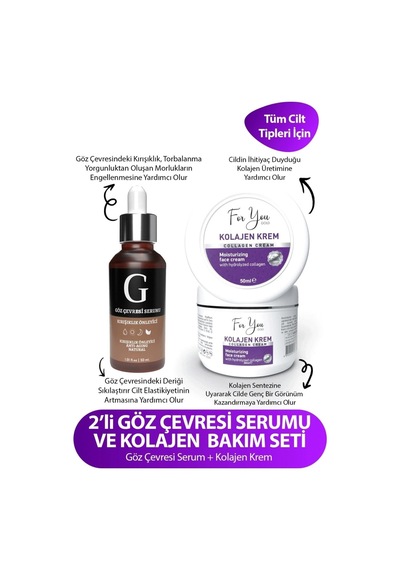 Kolegen Krem & Göz Çevresi Serumu Kırışık Önleyici Bakım Serumu Canlandırıcı