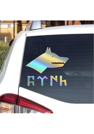 Kurt Ve Göktürkçe Türk Sticker - Araba Oto Motosiklet Karavan Cam Sticker - 00261 10X9 Cm