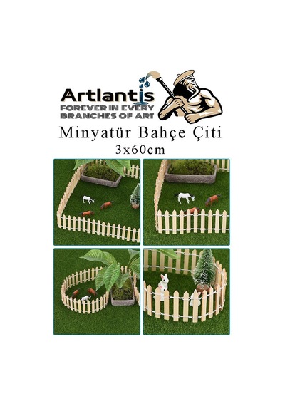 Mini Bahçe Çiti Kırmızı 3x60cm 2 Adet Dekoratif Minyatir Bahçe Çiti Okul Proje Teraryum Mini Ev Bahçe Çit