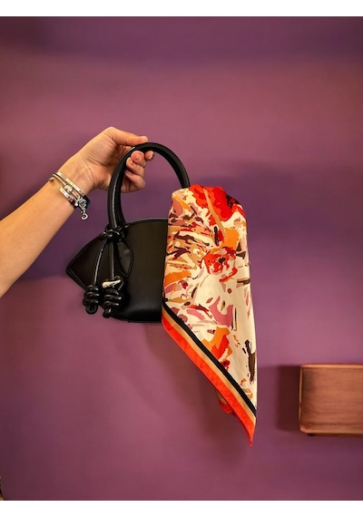 Orange Flower Desen Bandana/fular Çok Renkli
