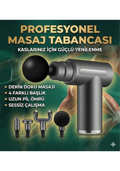 4 Başlıklı 6 Kademeli Titreşimli Şarjlı Mini Masaj Aleti Kırmızı