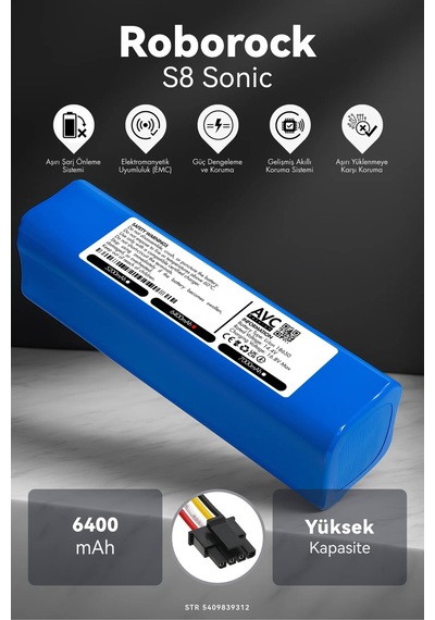 Roborock S8 Sonic 6400mah Robot Süpürge Bataryası D.k