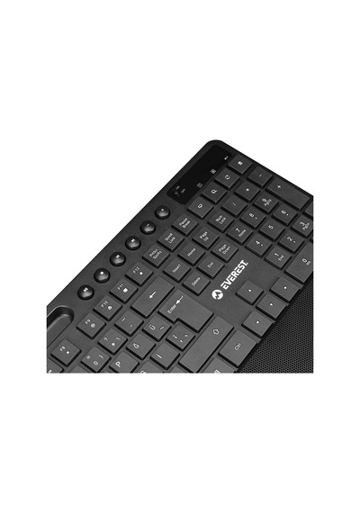 Everest Km-9676 Siyah Multimedya Tablet-telefon Standlı Bileklik Ağrı Engelleyicili Uzun Menzilli Kablosuz Klavye Mouse Set Diğer