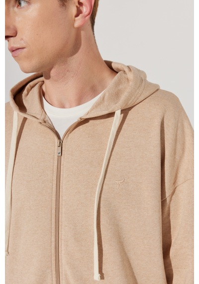 AC&Co / Altınyıldız Classics Erkek Sütlü Kahve Oversize Fit Bol Kesim Kapüşonlu Yaka %100 Pamuk Fermuarlı Sweatshirt Kahverengi AC&Co / Altınyıldız Classics Erkek Sütlü Kahve Oversize Fit Bol Kesim Kapüşonlu Yaka %100 Pamuk Fermuarlı Sweatshirt Kahverengi