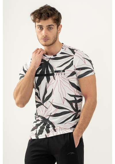 Maraton Sportswear Regular Erkek Bisiklet Yaka Kısa Kol Beach Beyaz T-Shirt 20603-Beyaz