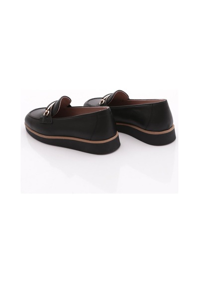Dgn 410 Kadin Loafer Ayakkabi Siyah Napa