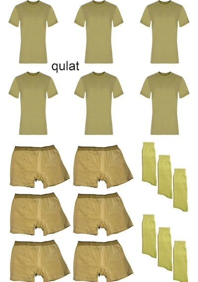 Qulat 6'lı Asker Fanila-boxer-çorap Set Bedelli Asker-acemi Asker 001