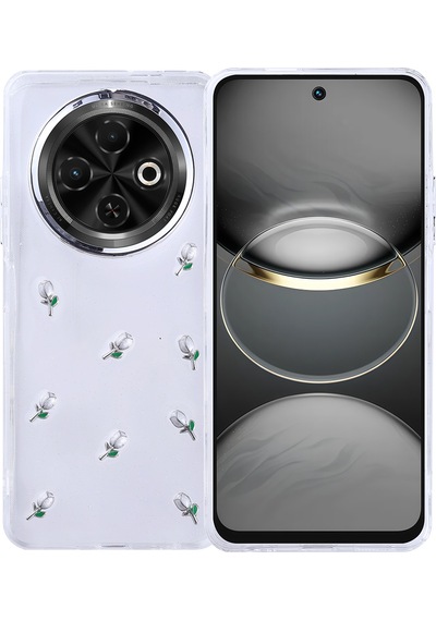 Nihcase Tecno Spark 30c Kılıf Kutup Simli Glitter Lale Desenli Kapak