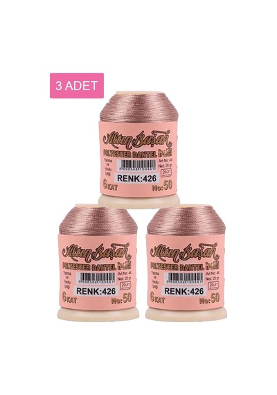 Jenerik 3 Adet Altınbaşak Oya Ve Dantel İpi 20 Gr - Royaleks - No: 426