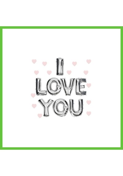 Bezos I Love You Folyo Balon Gümüş Renk 35 Cm Dmc