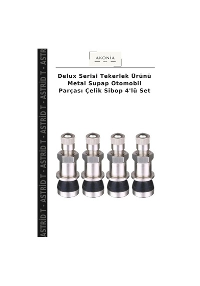 Delux Serisi Tekerlek Ürünü Metal Supap Otomobil Parçası Çelik Sibop 4'lü Set