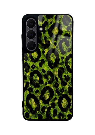 Samsung Uyumlu  S25 Fe Green Leopar Tasarımlı Glossy Telefon Kılıfı Yeşil