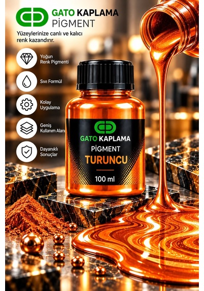 Gato Kaplama Solvent Bazlı Transparan Sıvı Pigment Boya 100 Ml Turuncu Renk Renklendirici