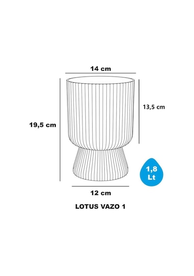 So-ltsa01 Lotus Ayaklı Plastik Vazo Çiçek Saksı 1.8 Litre No:1 Kum Beji 6 Adet