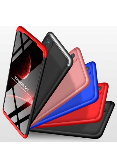 Realme 7 Kılıf Zore Ays Kapak Siyah-Kırmızı