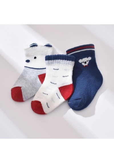 Biorganic Papyonlu Koala 3'lü Bebek Çorabı 68447 Lacivert