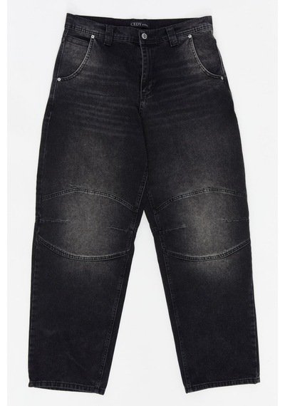 Cedy Denim Cedy Denım Yüksek Kalite Erkek Yüksek Bel Skater Baggy Jeanpantolon C362 Siyah