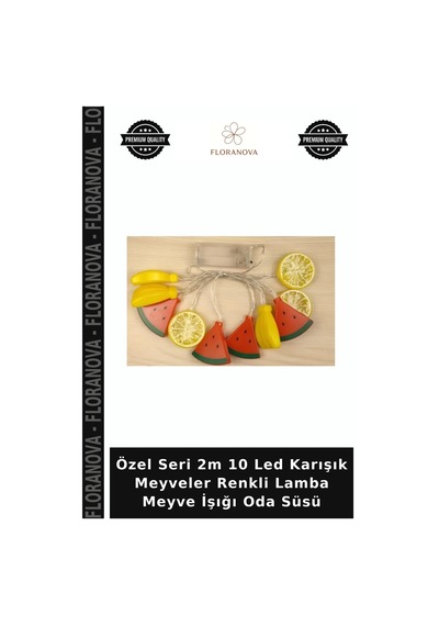 Özel Seri 2m 10 Led Karışık Meyveler Renkli Lamba Meyve İşığı Oda Süsü