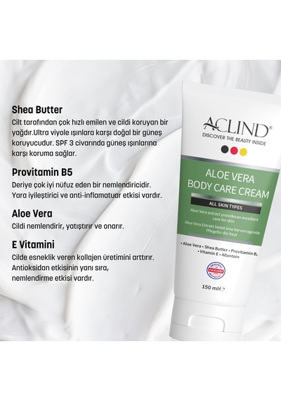 Aclind Aloe Vera Body Care Cream 150 Ml
