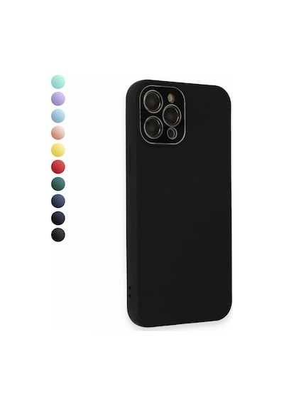 FitCase Apple Uyumlu iPhone 12 Pro Glass Kamera Korumalı Lansman Silikon Kapak