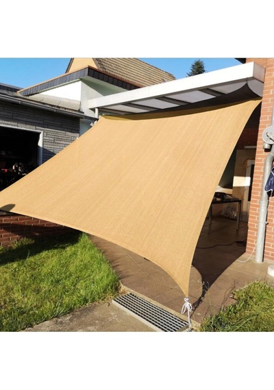 Gölgelik File Krem 2x3 Metre Bahçe Filesi Örtü Gölgeleme Kumaşı Tentesi Bej 3 X 2