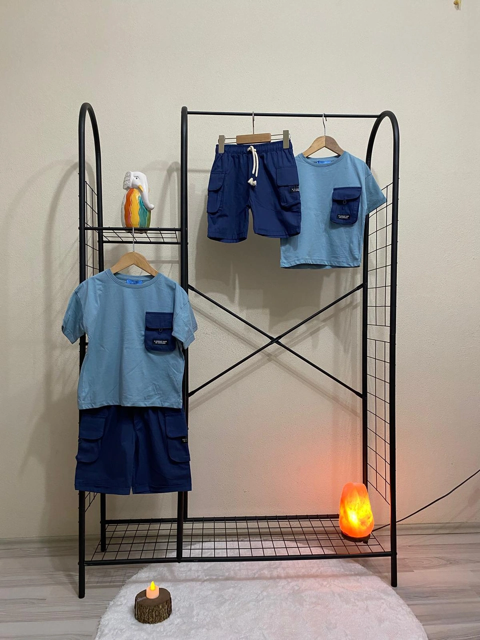 Cg Kids Lacivert Kargo Cep Şort Detaylı Kaliteli Kumaş Erkek Çocu Lacivert