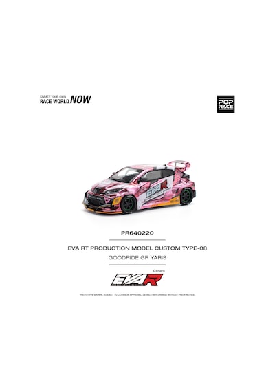 Pop Race 1:64 Eva Rt Production Model Custom Type-08 Goodride Gr Yaris Pr640220 Diecast Model Araba Pembe