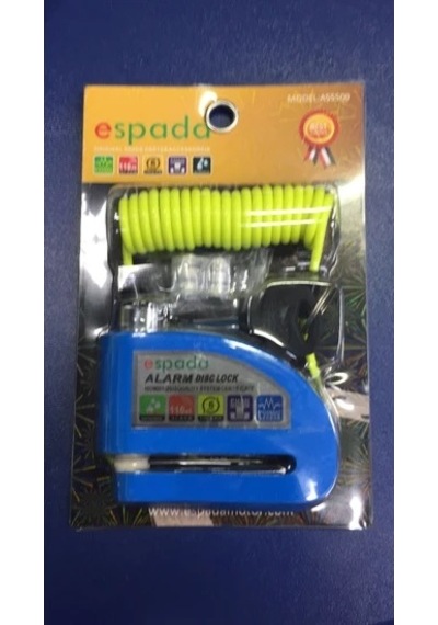 Espada Alarmlı Disk Kilidi Mavi Renk