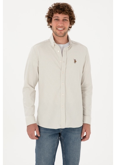 U.s. Polo Assn. Erkek Ekru Gömlek Örme 50315877-vr019 Ecru