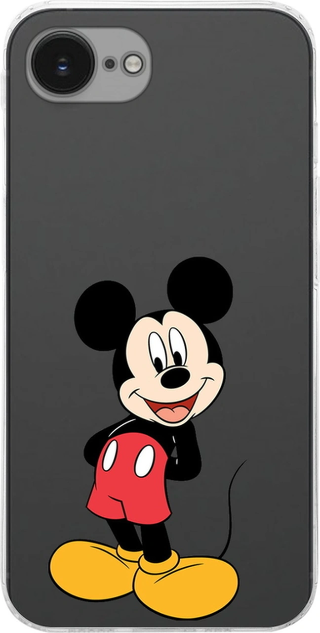 Apple Uyumlu iPhone 16e İle Mickey Mouse 2 Baskılı Kamera Korumalı Şeffaf Kılıf