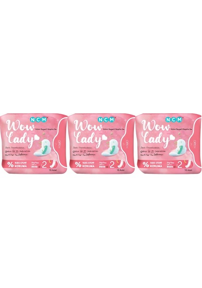 Wow Lady Gündüz Ped Set 3 x 10'u