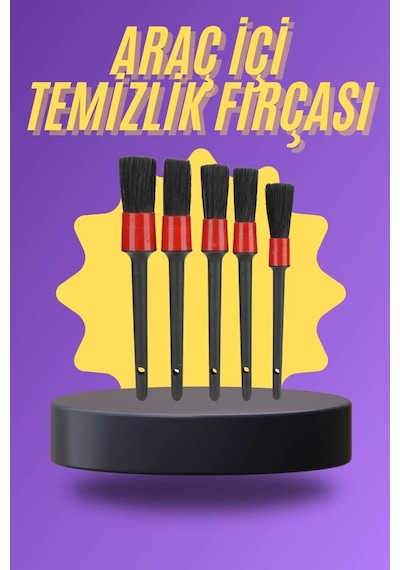 5 Parça Araç İçi Temizlik Fırçası Araç İçi-dışı Temizleme Fırça Seti Cn