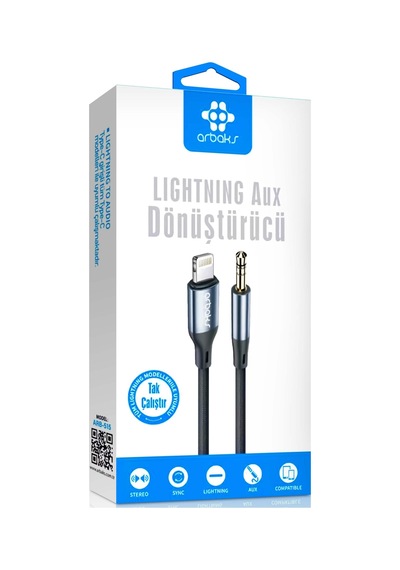 Lightning To Aux Dönüştürücü Kablo - iPhone Uyumlu Kulaklık Çevirici Arbaks Arb-515