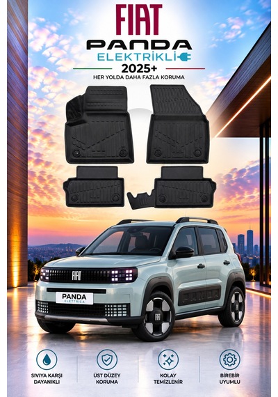 Fiat Panda 2024+ Elektrikli Aracınıza Özel Üretim Havuzlu Paspas Takımı A+ -mod-