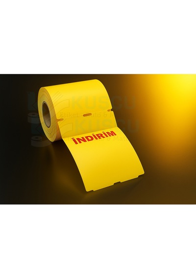 135x100 250'lik Orta Delikli/çentikli 'indirim' Lamine Karton Raf Etiketi 1 Adet Diğer