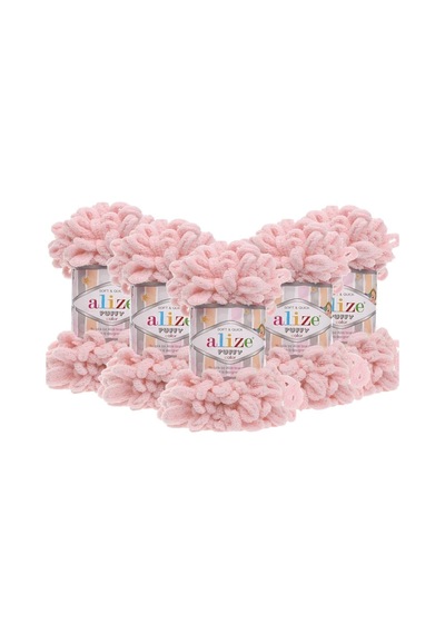 5 Adet Puffy 31 El Örgü Ipliği 5'li Paket Pembe 31