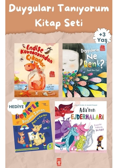 Duyguları Tanıyorum Okul Öncesi Kitap Seti 3 Kitap - Boyama Kitabı Hediyeli