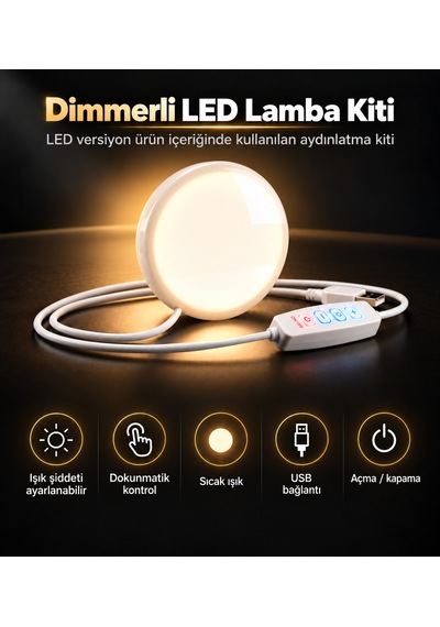 Harry Potter Seçmen Şapka Led Gece Lambası Dimmerli Usb Led Kahverengi