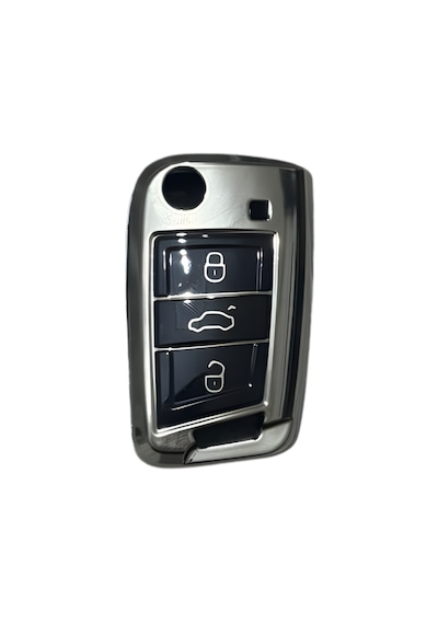 Autohan Keys Vw Golf 7, Golf 7.5, Tiguan, Polo Uyumlu Lüks Nano Anahtar Koruma Kılıfı, Gümüş Renk